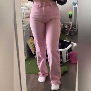pink straight jeans size 23